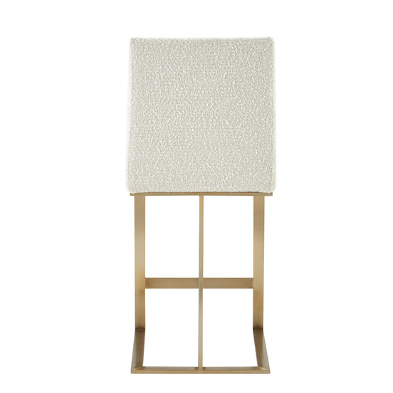 Frankie - Modern Off-White Fabric + Antique Brass Counter Chair - image 2