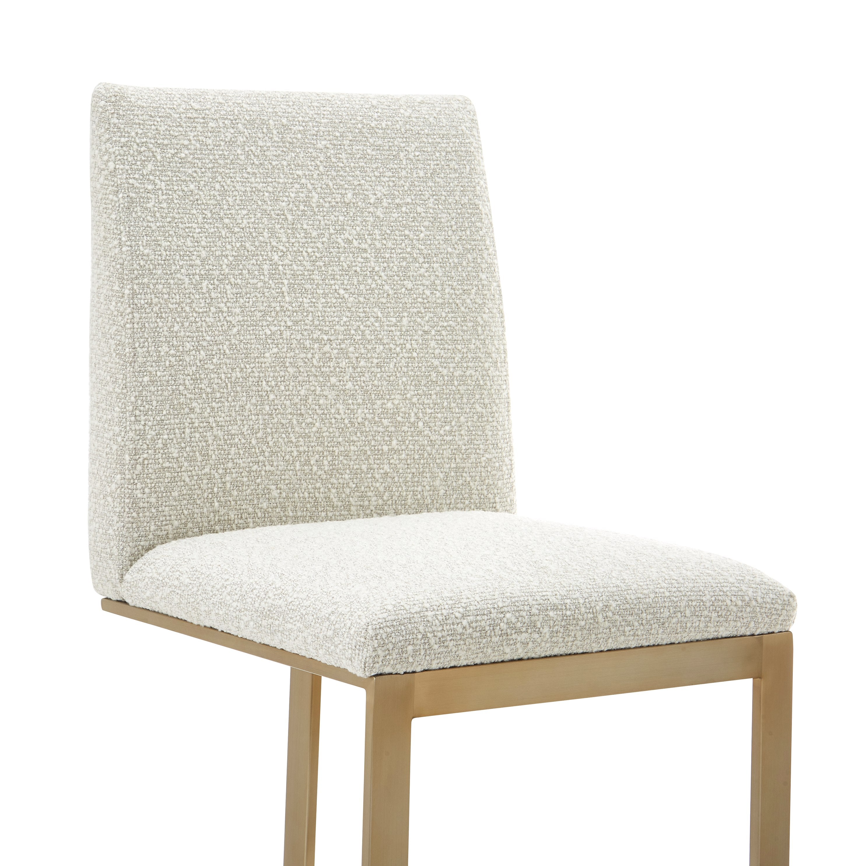 Frankie - Modern Off-White Fabric + Antique Brass Counter Chair - image 3