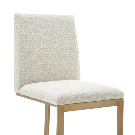 Frankie - Modern Off-White Fabric + Antique Brass Counter Chair - image 3