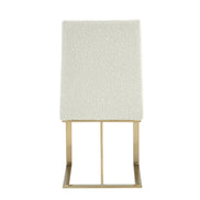 Frankie - Modern Off-White Fabric + Antique Brass Dining Chair - image 2