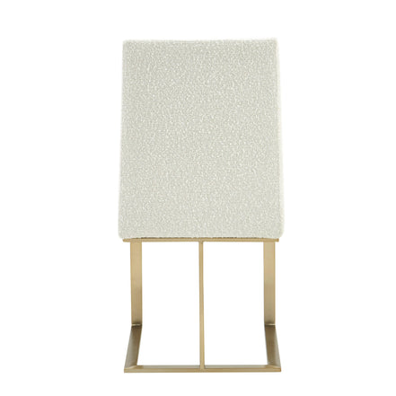 Frankie - Modern Off-White Fabric + Antique Brass Dining Chair - image 2