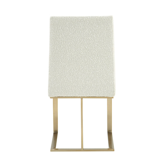 Frankie - Modern Off-White Fabric + Antique Brass Dining Chair - image 2
