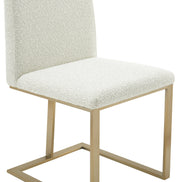 Frankie - Modern Off-White Fabric + Antique Brass Dining Chair - image 3