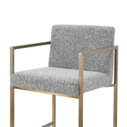 Suzanne - Modern Grey Fabric + Antique Brass Counter Chair - image 2