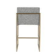 Suzanne - Modern Grey Fabric + Antique Brass Counter Chair