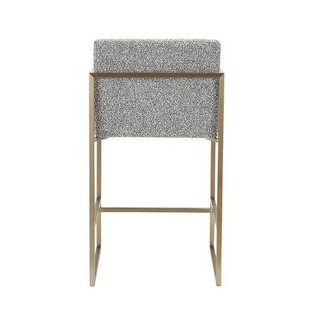 Suzanne - Modern Grey Fabric + Antique Brass Counter Chair
