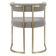 Byron - Modern Grey Fabric + Antique Brass Dining Chair - image 3