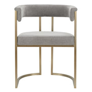 Byron - Modern Grey Fabric + Antique Brass Dining Chair - image 2