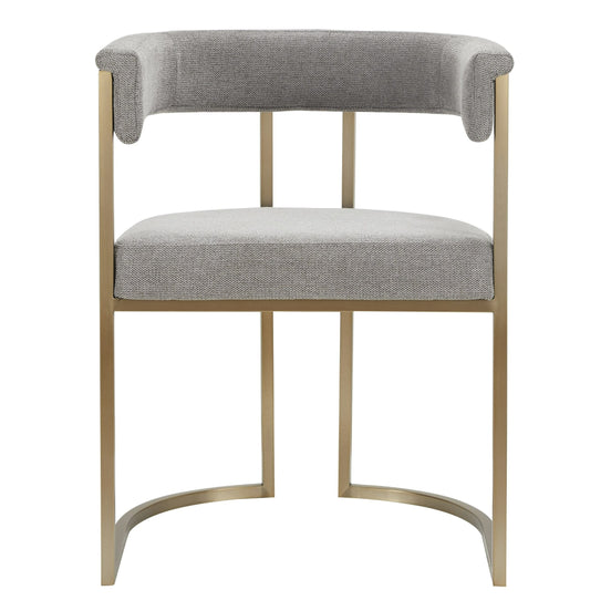 Byron - Modern Grey Fabric + Antique Brass Dining Chair - image 2