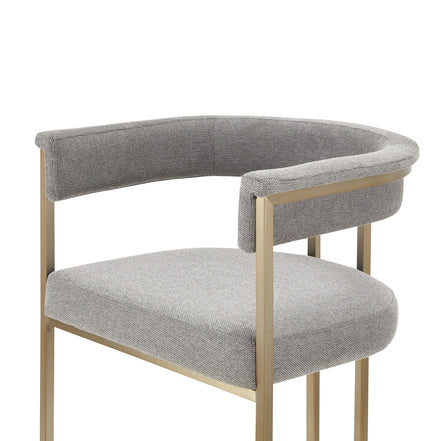 Byron - Modern Grey Fabric + Antique Brass Counter Chair - image 2