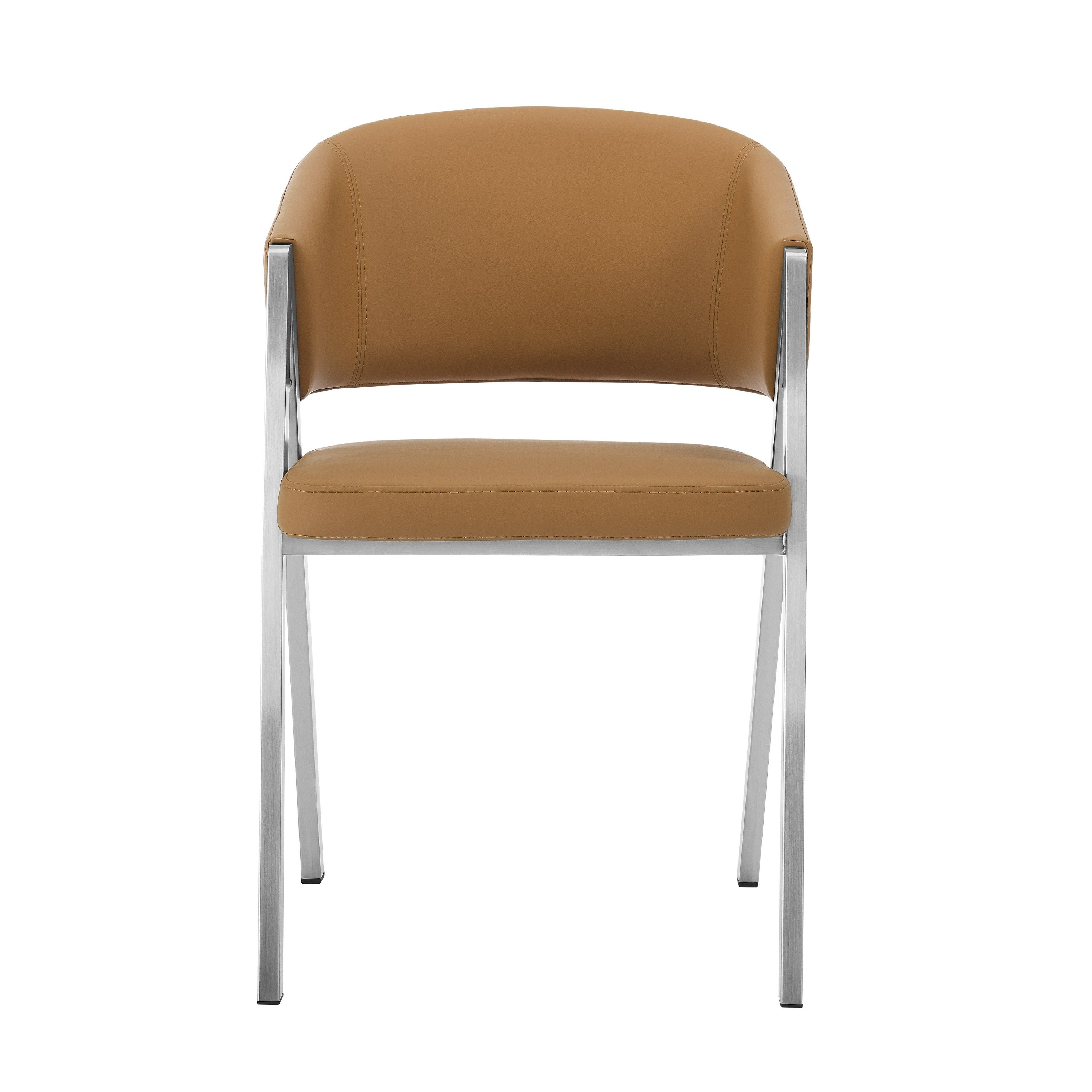 Marcus - Modern Camel Vegan Leather Dining Chair (Set of 2)