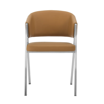 Marcus - Modern Camel Vegan Leather Dining Chair (Set of 2)
