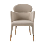 Shannon - Modern Beige Vegan Leather + Rosegold Dining Chair - image 3