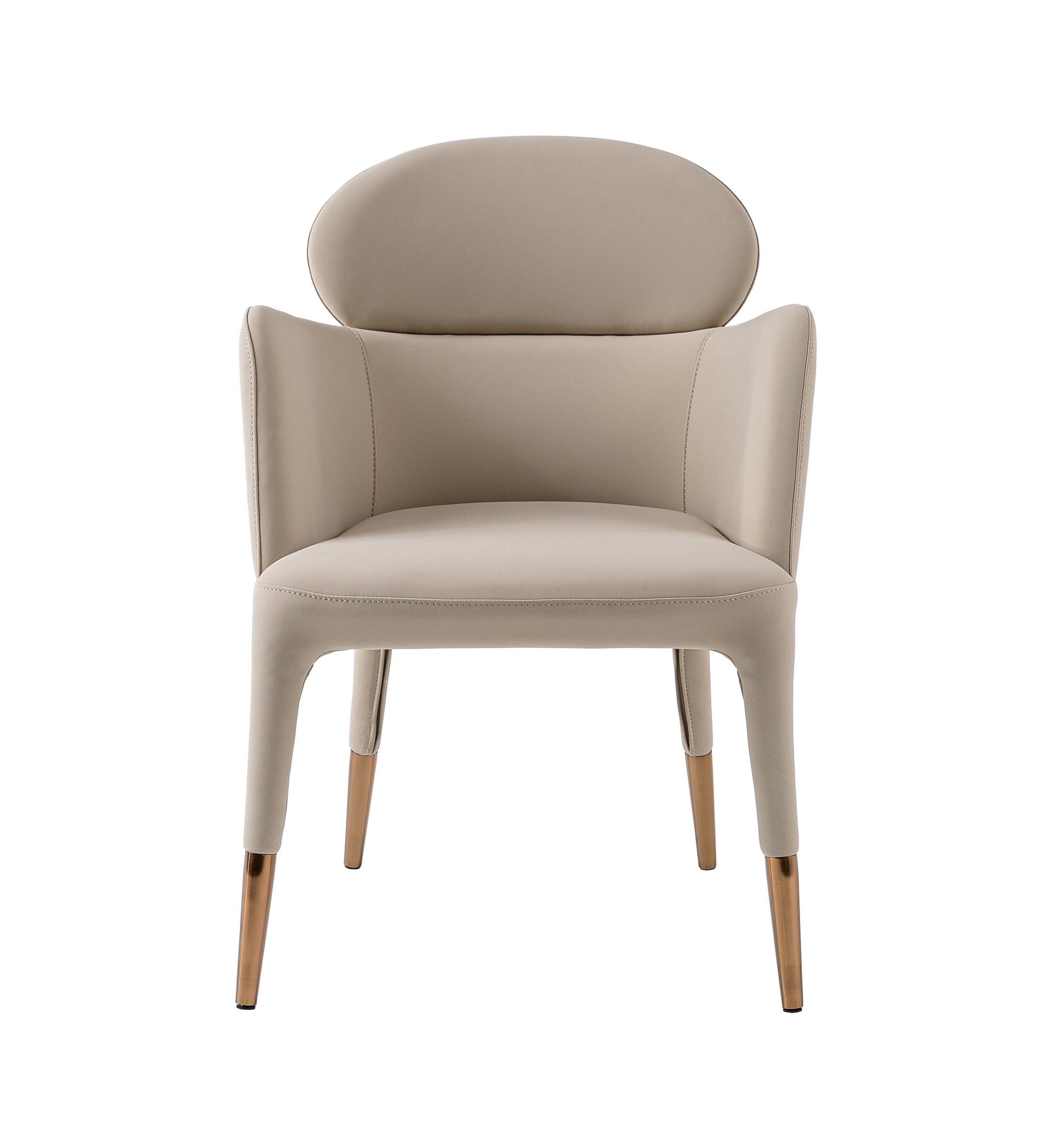 Shannon - Modern Beige Vegan Leather + Rosegold Dining Chair - image 3