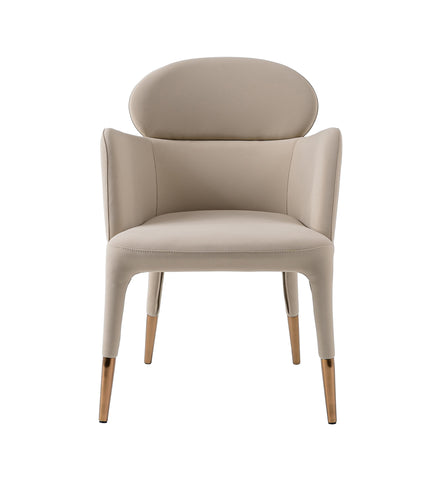 Shannon - Modern Beige Vegan Leather + Rosegold Dining Chair - image 3