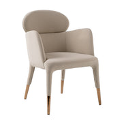 Shannon - Modern Beige Vegan Leather + Rosegold Dining Chair - image 4
