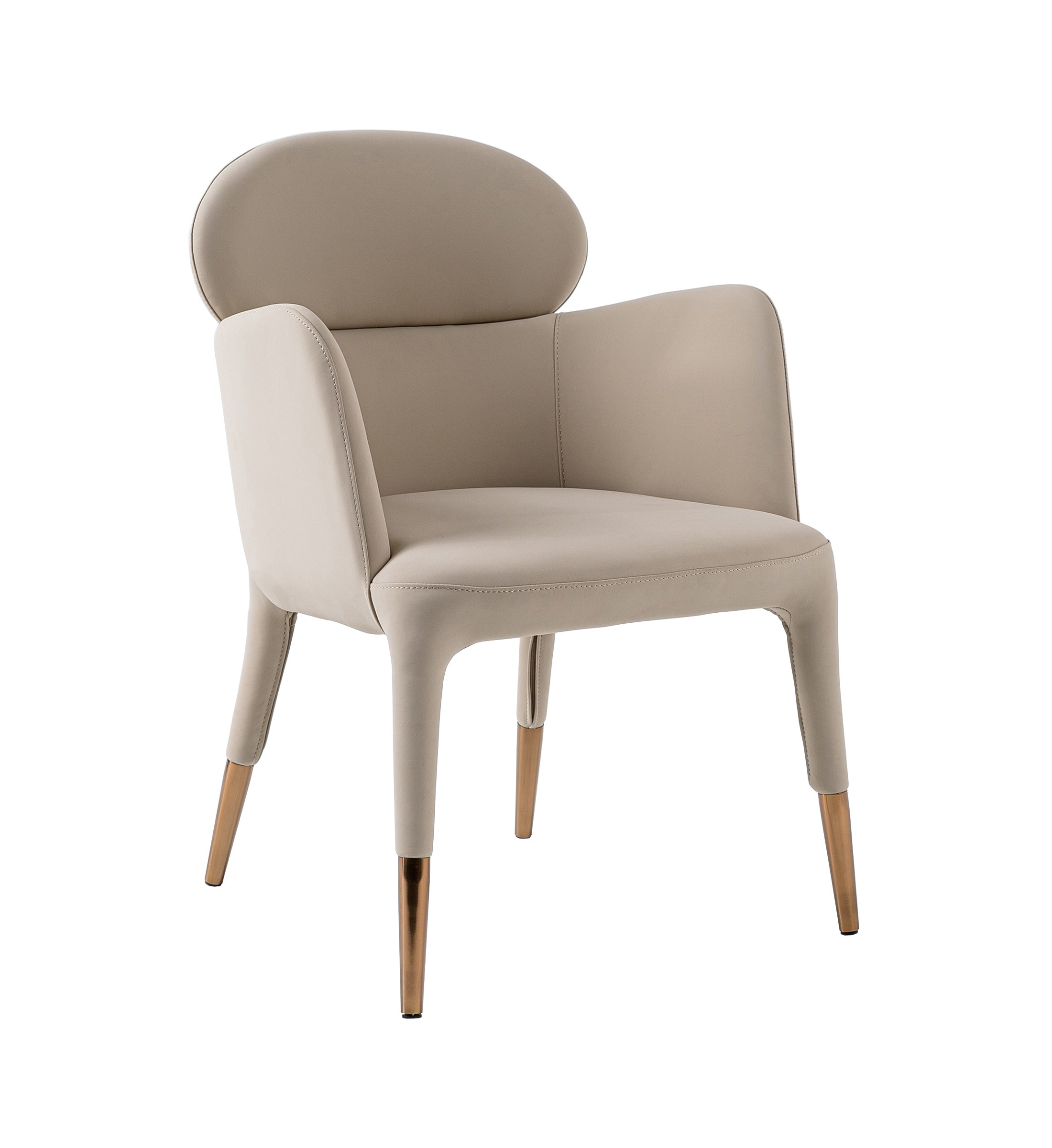 Shannon - Modern Beige Vegan Leather + Rosegold Dining Chair - image 4