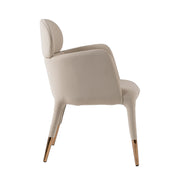 Shannon - Modern Beige Vegan Leather + Rosegold Dining Chair - image 5