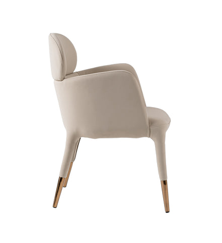 Shannon - Modern Beige Vegan Leather + Rosegold Dining Chair - image 5