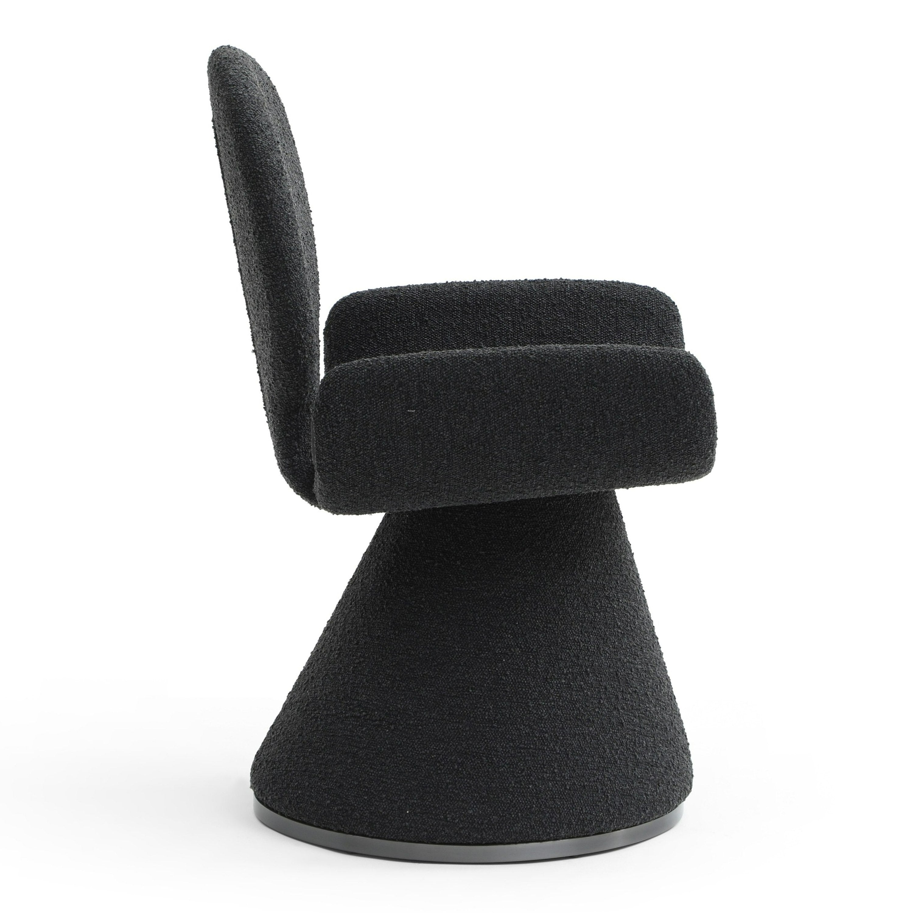 Neptune - Contemporary Black Fabric + Brushed Black Gun Dining Chair - image 3