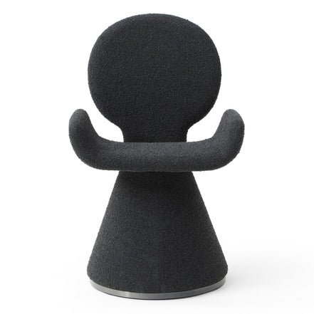 Neptune - Contemporary Black Fabric + Brushed Black Gun Dining Chair - image 2