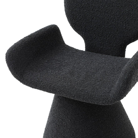 Neptune - Contemporary Black Fabric + Brushed Black Gun Dining Chair - image 4