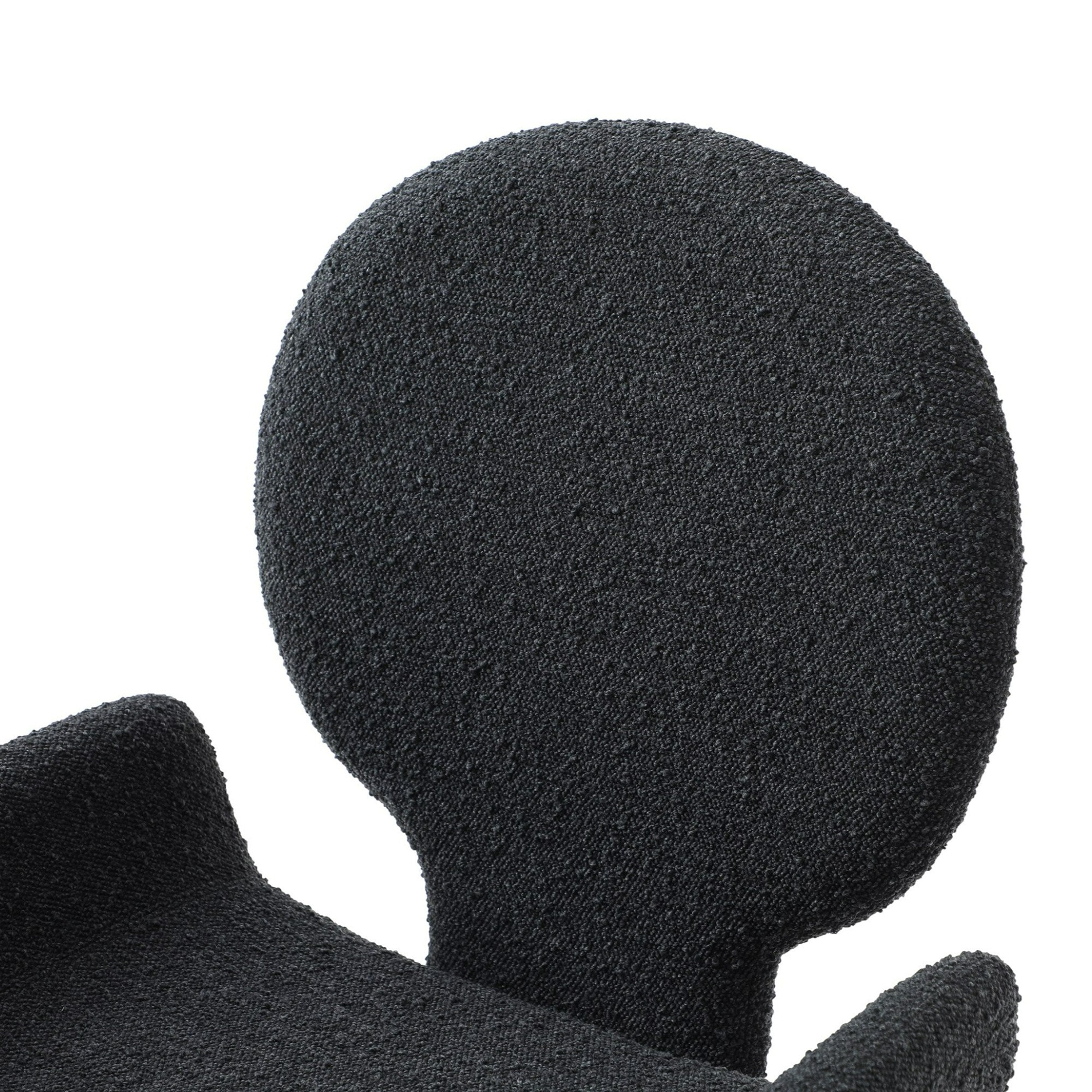 Neptune - Contemporary Black Fabric + Brushed Black Gun Dining Chair - image 5