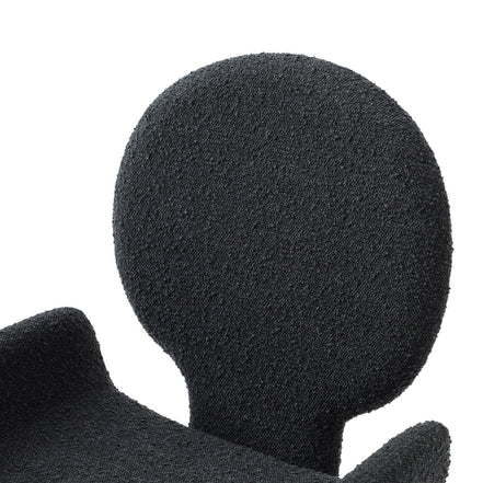 Neptune - Contemporary Black Fabric + Brushed Black Gun Dining Chair - image 5