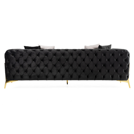 Clarice - Transitional Black Velvet Sofa - image 5