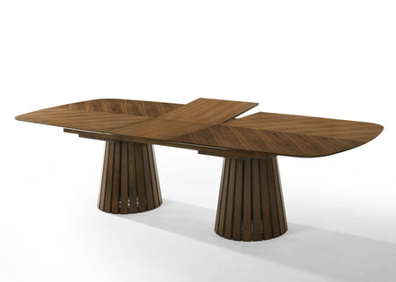 Truman - Mid-Century Modern Walnut Extendable Dining Table + 6 Chairs Set - image 3