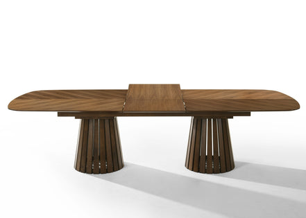 Truman - Mid-Century Modern Walnut Extendable Dining Table + 8 Chairs Set - image 2