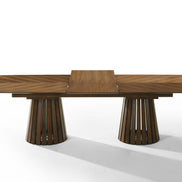 Truman - Mid-Century Modern Walnut Extendable Dining Table + 6 Chairs Set - image 4