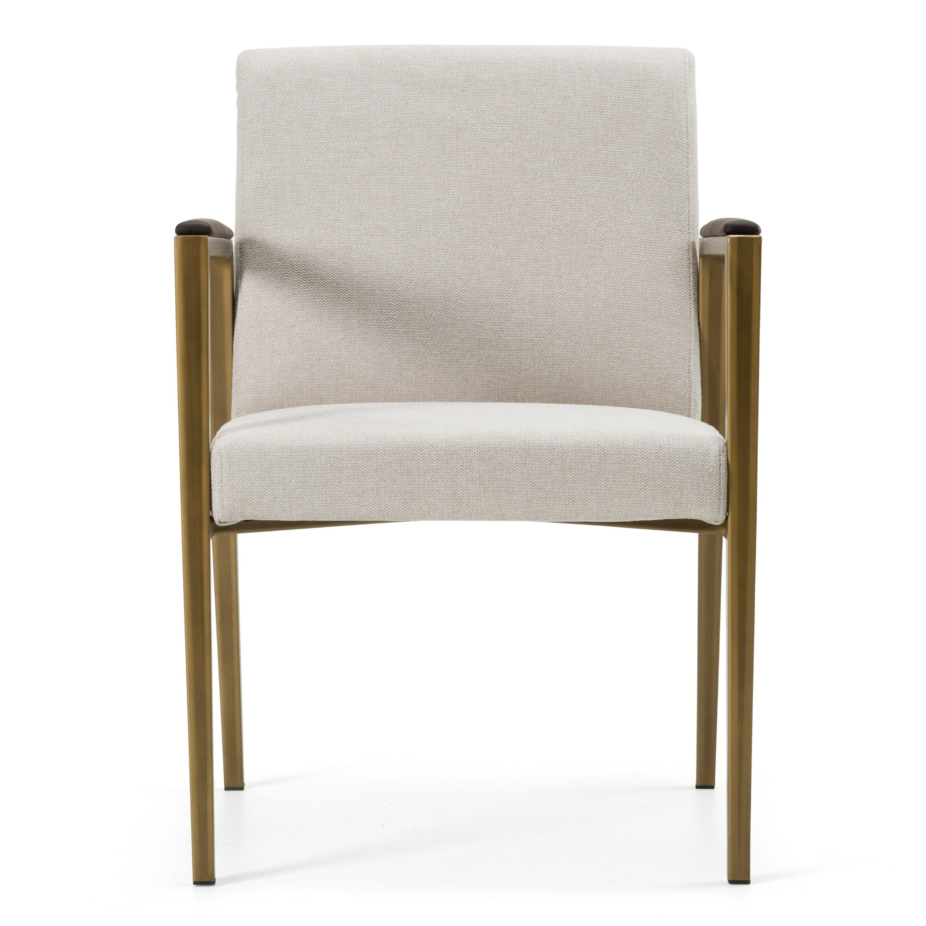 Sanders - Modern Off-White Fabric + Brass Dining Chair - image 2