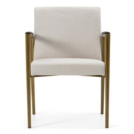 Sanders - Modern Off-White Fabric + Brass Dining Chair - image 2