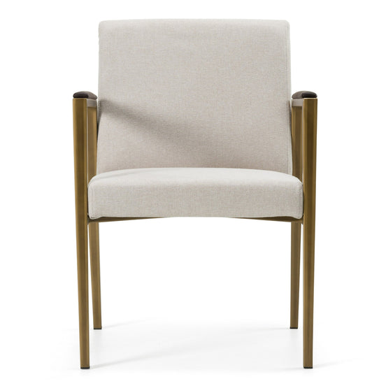 Sanders - Modern Off-White Fabric + Brass Dining Chair - image 2
