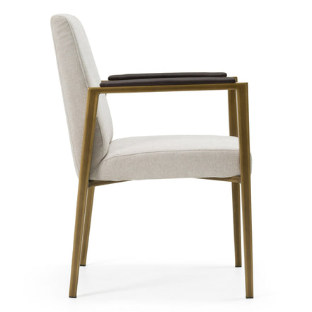 Sanders - Modern Off-White Fabric + Brass Dining Chair - image 3