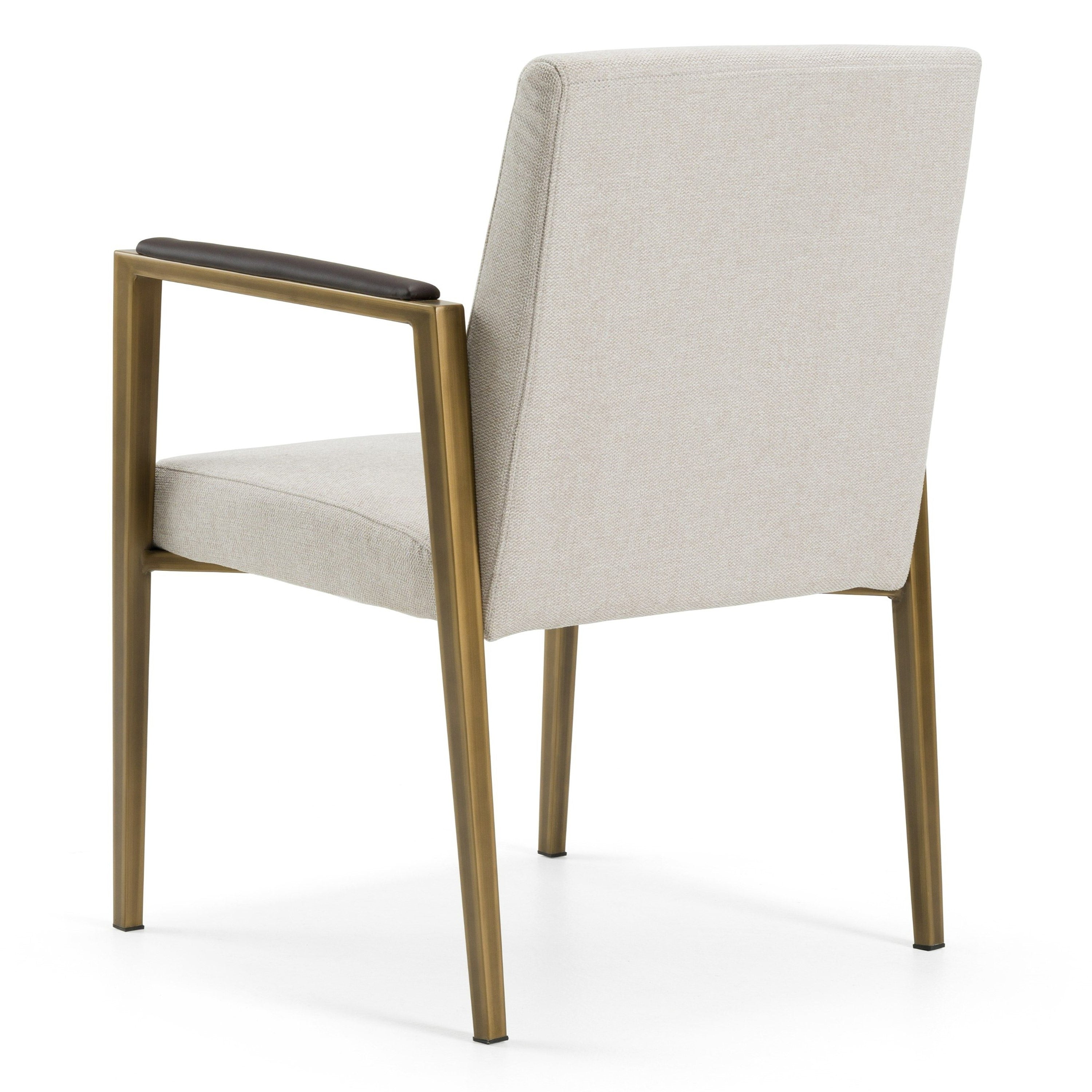 Sanders - Modern Off-White Fabric + Brass Dining Chair - image 5