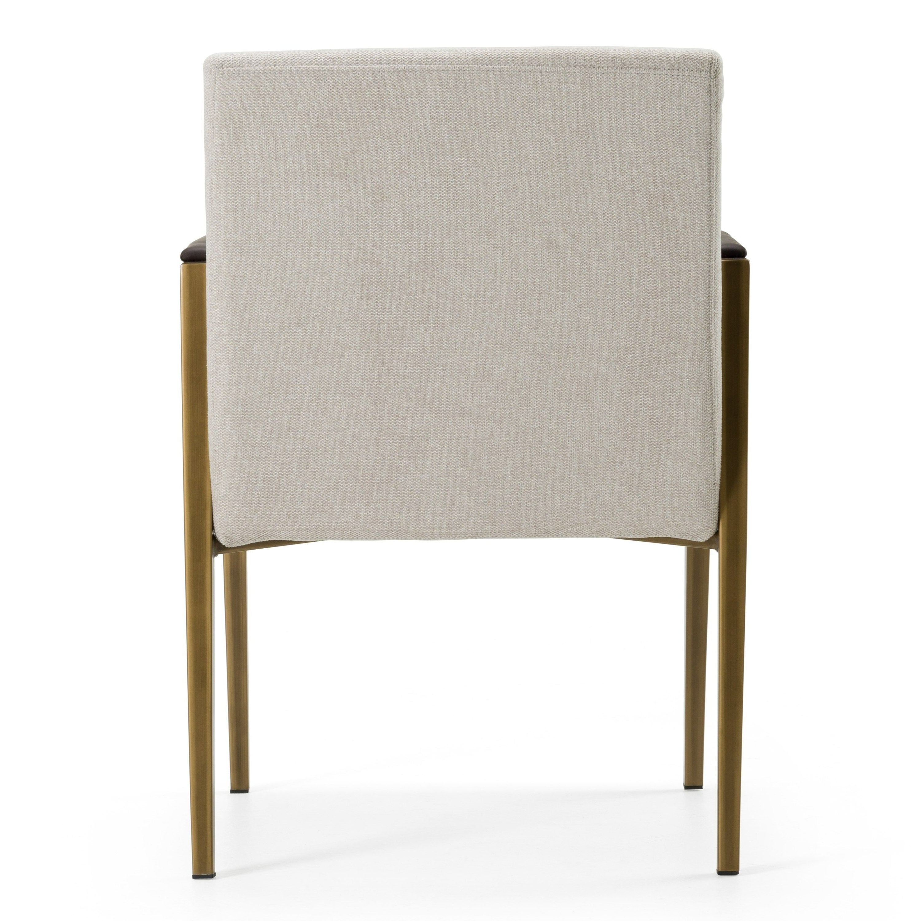 Sanders - Modern Off-White Fabric + Brass Dining Chair - image 4