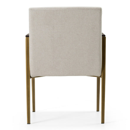 Sanders - Modern Off-White Fabric + Brass Dining Chair - image 4