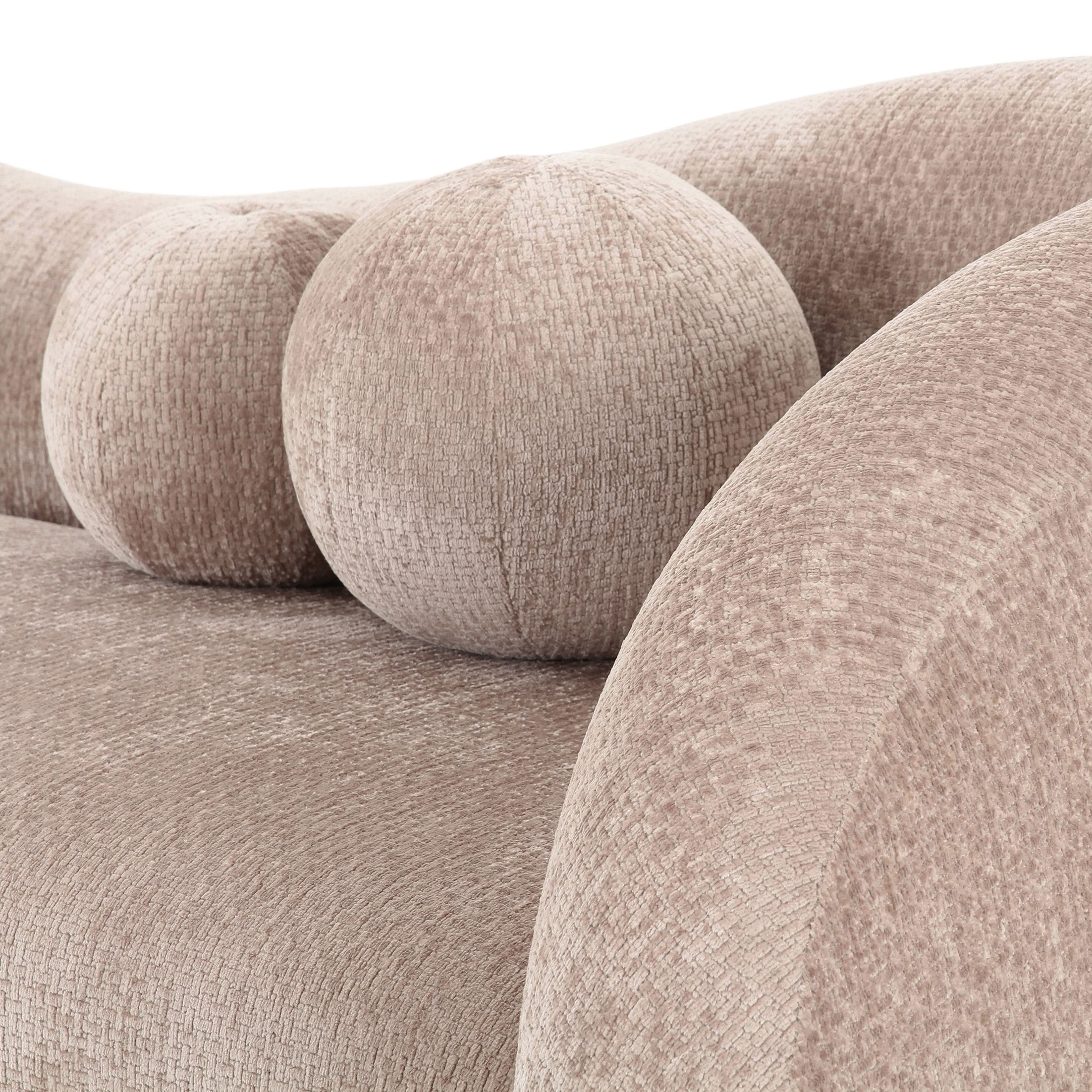 Calico - Contemporary Beige Weave Fabric 3-Seat Sofa - image 3