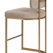 Velar Counter Stool (Set of 2) Beige & Bronze