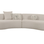Weldon - Modern Off-White Fabric Curved Sectional Sofa - image 3
