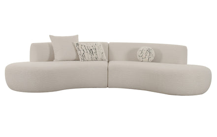 Weldon - Modern Off-White Fabric Curved Sectional Sofa - image 3