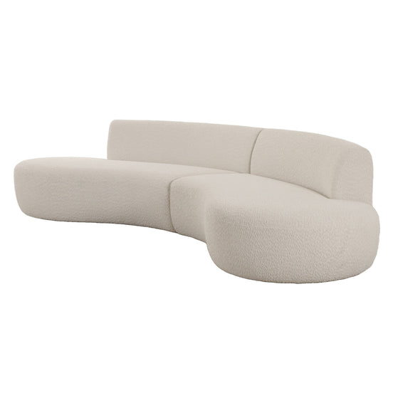 Weldon - Modern Off-White Fabric Curved Sectional Sofa - image 2