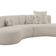 Weldon - Modern Off-White Fabric Curved Sectional Sofa - image 4