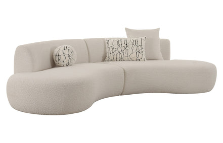 Weldon - Modern Off-White Fabric Curved Sectional Sofa - image 4