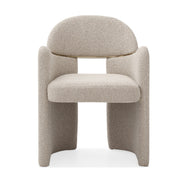 Ashley - Modern Beige Fabric + Brushed Brass Dining Chair