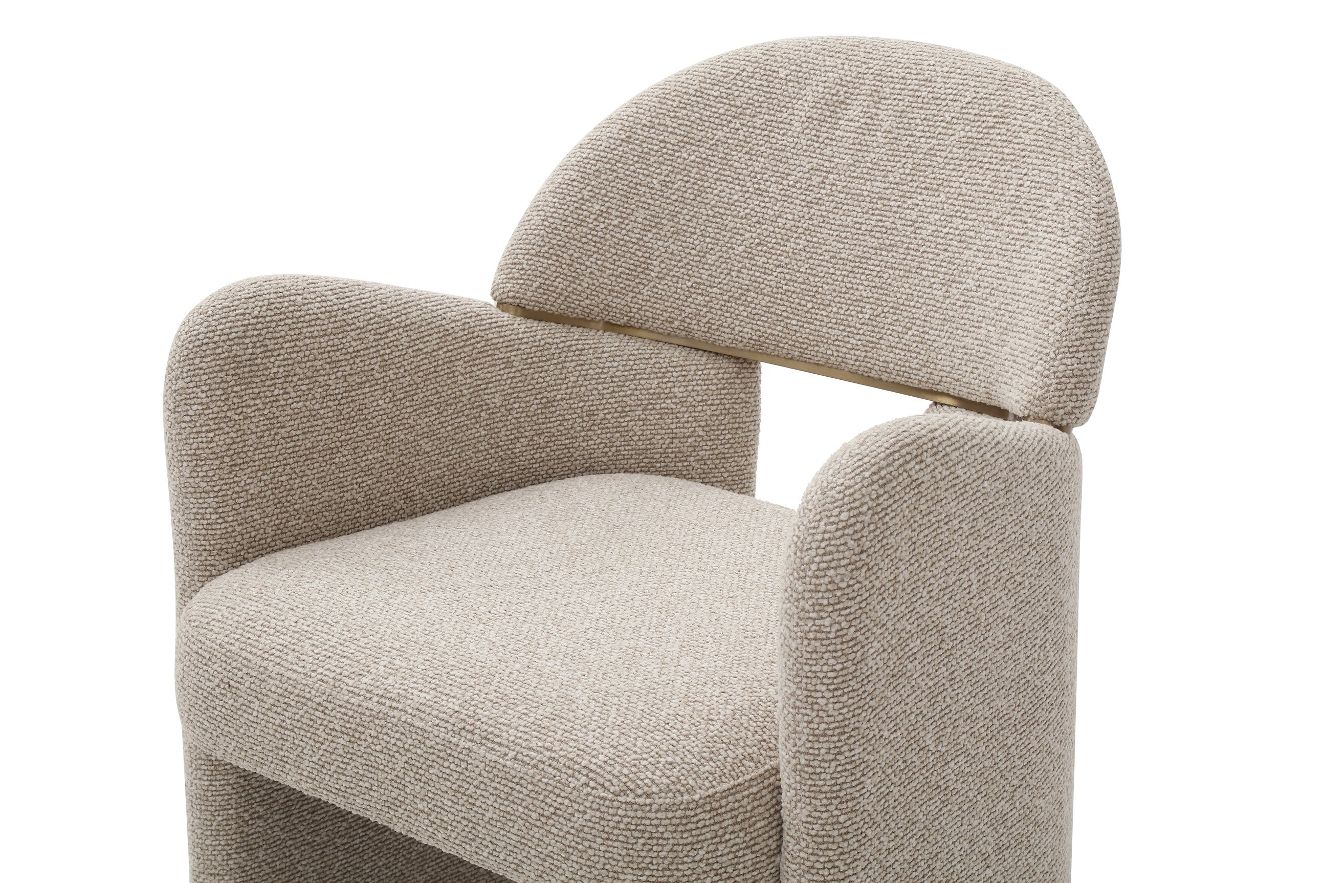 Ashley - Modern Beige Fabric + Brushed Brass Dining Chair - image 4
