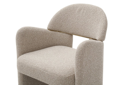 Ashley - Modern Beige Fabric + Brushed Brass Dining Chair - image 4