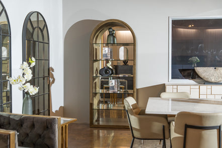 Poise - Modern Antique Brass + Mirror Bookcase - image 5